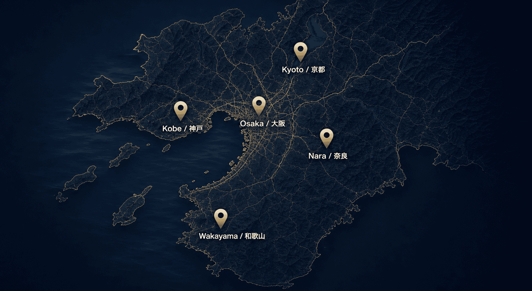 Map of SEIKI transportation coverage across Kansai